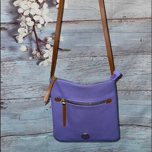 Joy Mangano Leather PURPLE Crossbody Handbag Purse